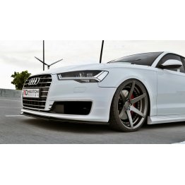 Накладка сплиттер на передний бампер на Audi A6 C7 Ultra